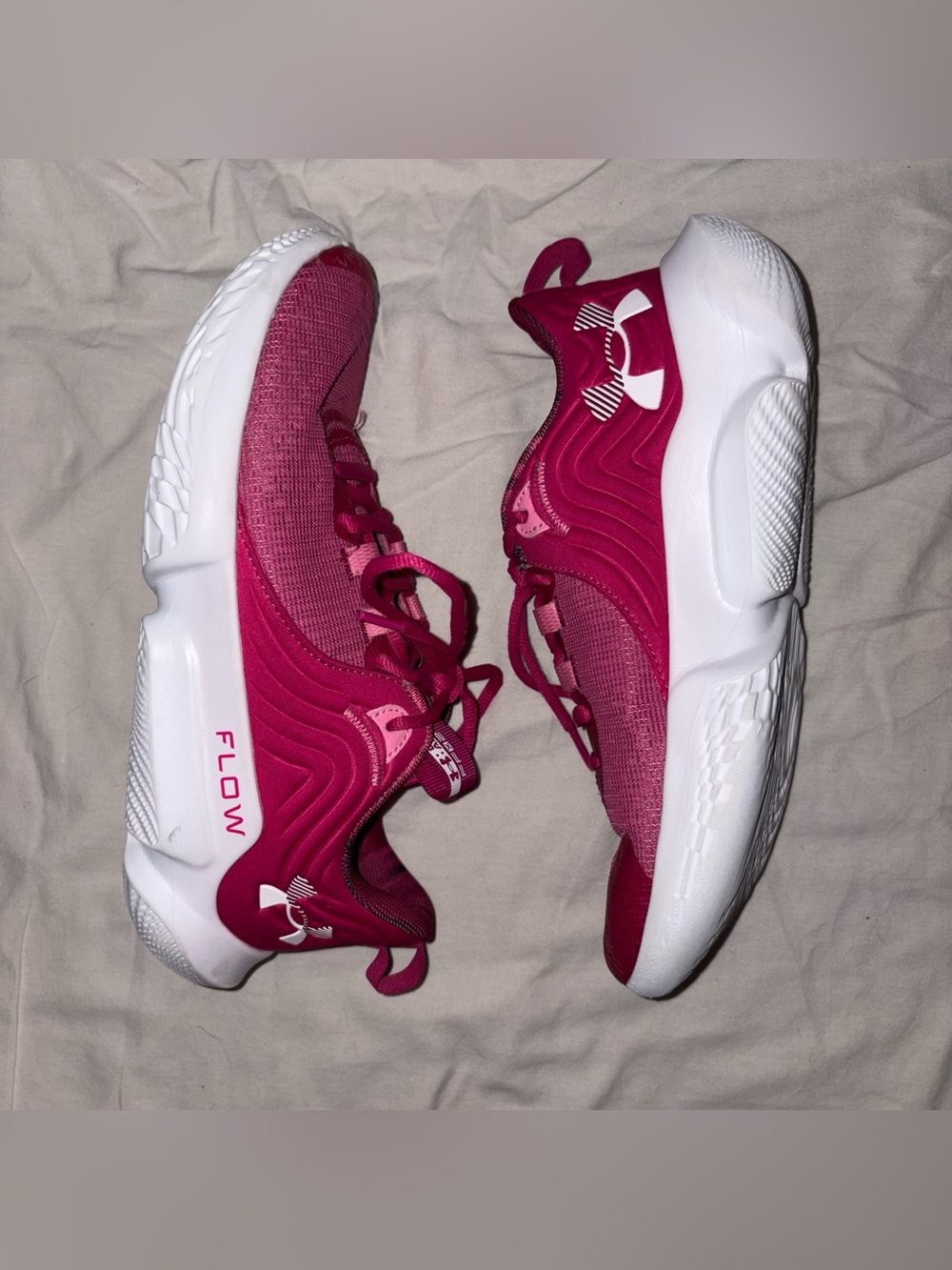 Under Armour Women's Flow Athletic Sneakers - Magenta/White